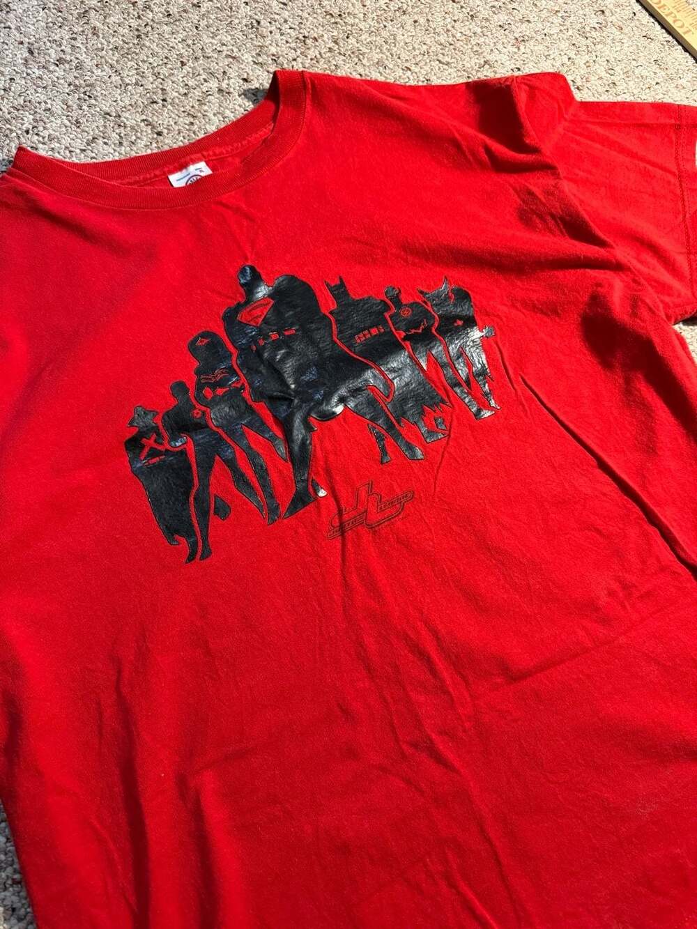 Vintage 2002 Justice League‎ Animated Series Red Graphic T-Shirt XL